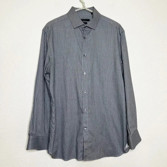 John Varvatos 15.5 32/33 Button Up Shirt Signature Tailored Slim Fit Long Sleeve - Picture 1 of 13